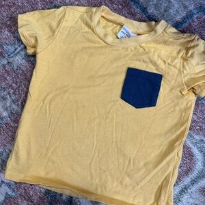 Yellow Kids T-Shirt with Navy Pocket